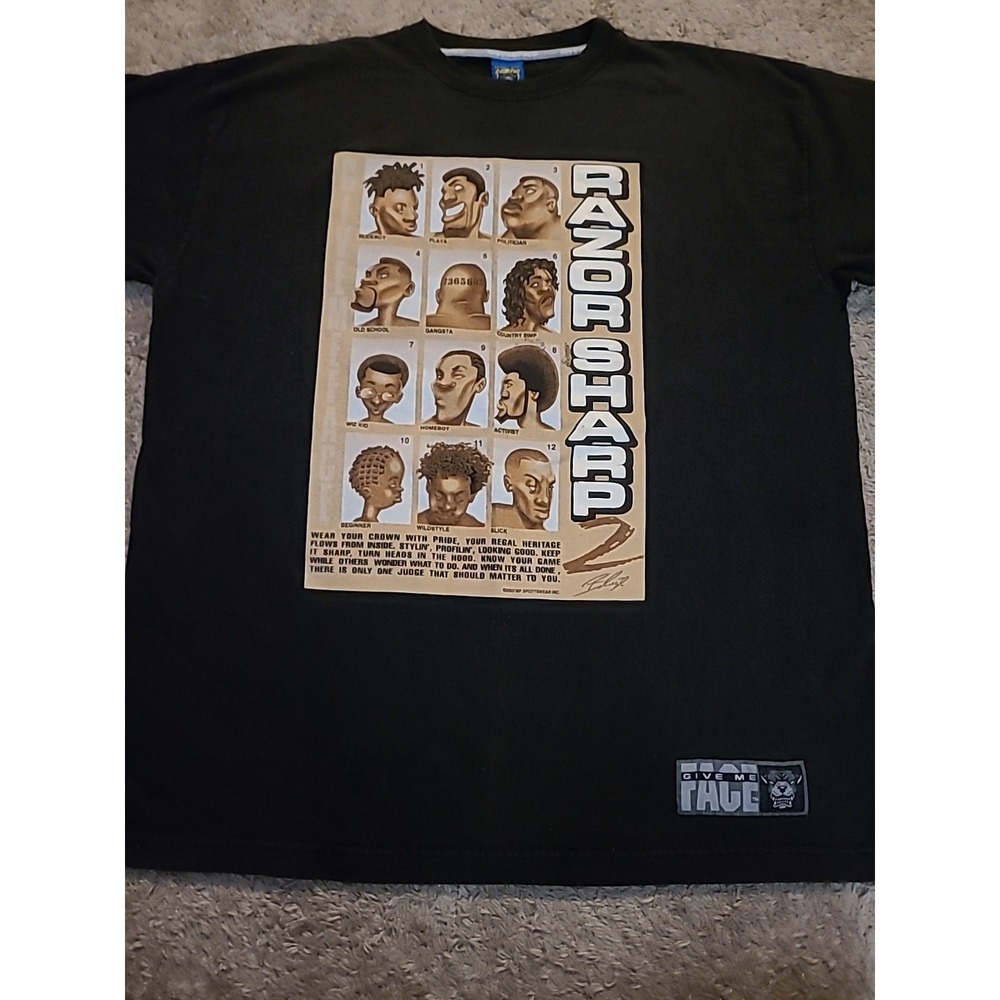 Give Me Face Shirt Mens 2XL Graphic Tee Hip Hop Rap Streetwear Y2K Razor Sharp